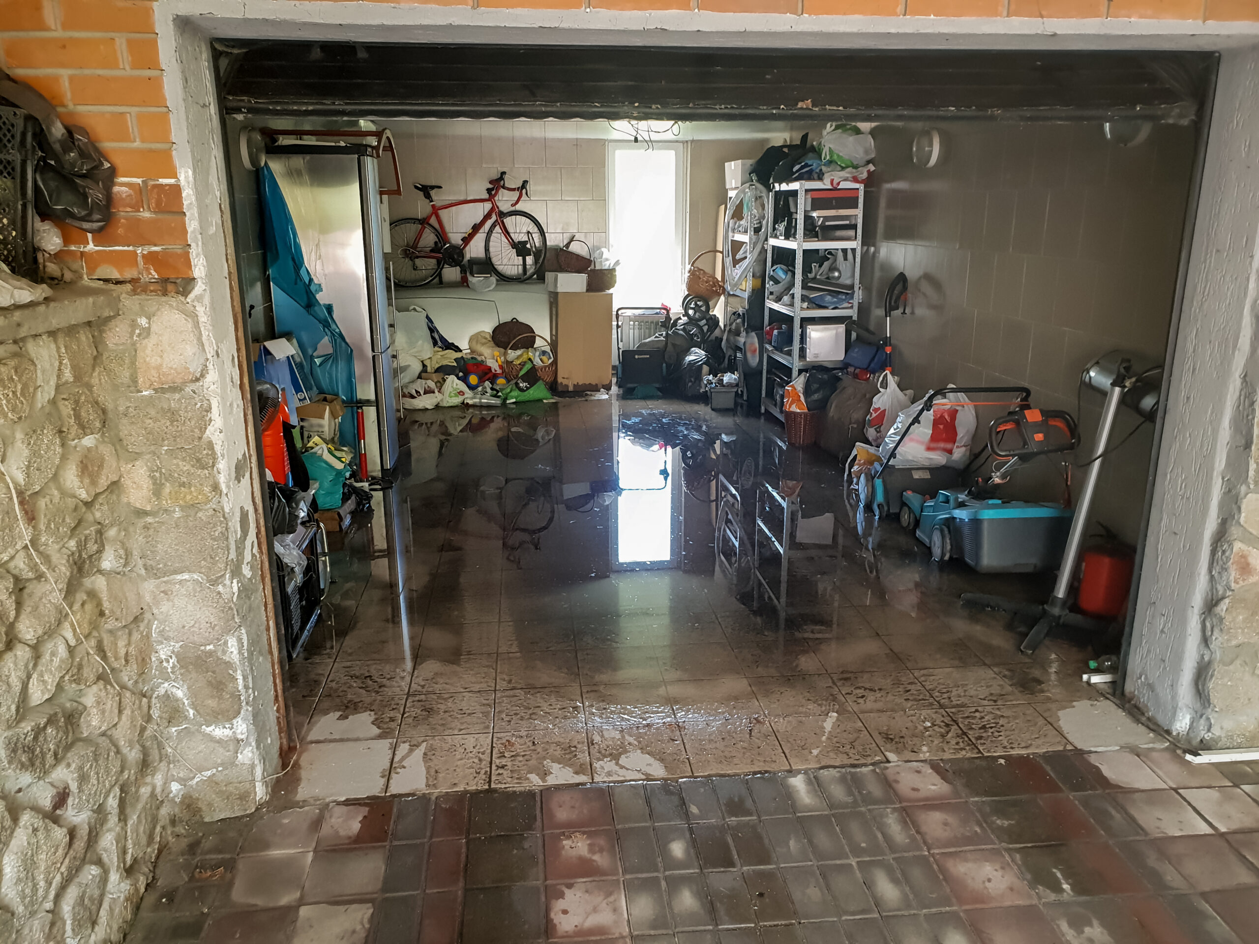 Water damage restoration in a home